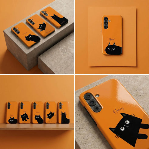 Personalized Cute Cat Mood Galaxy Case