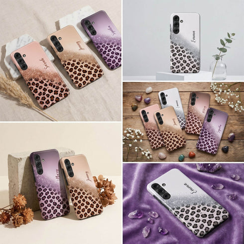 Personalized Leopard Glam Galaxy Case