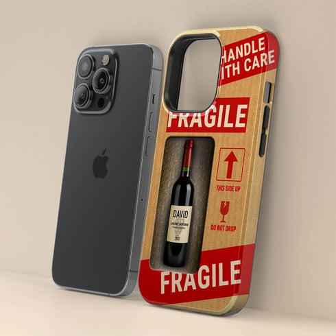 Personalized Fragile Wine Bottle iPhone Case