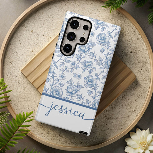 Custom Name French Toile De Jouy Galaxy Case V2