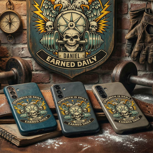 Personalized Gym Rat Strength is Skill Galaxy Case