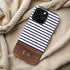 Custom Initials Rustic Wood Stripes iPhone Case