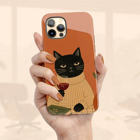 Personalized Zen Wine Cat iPhone Case