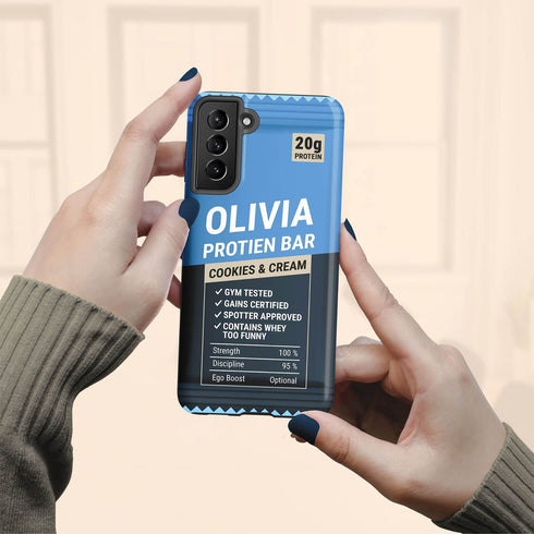 Personalized Gym Rat Protein Power Bar Galaxy Case