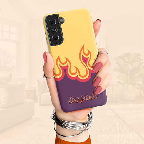 Personalized Cool Flame Effect Galaxy Case