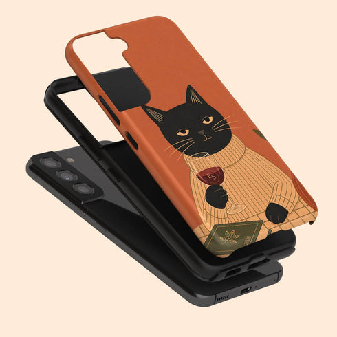 Personalized Zen Wine Cat Galaxy Case