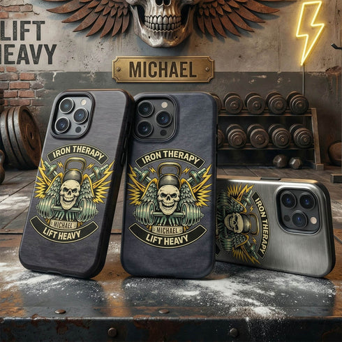 Personalized Gym Rat Iron Therapy iPhone Case