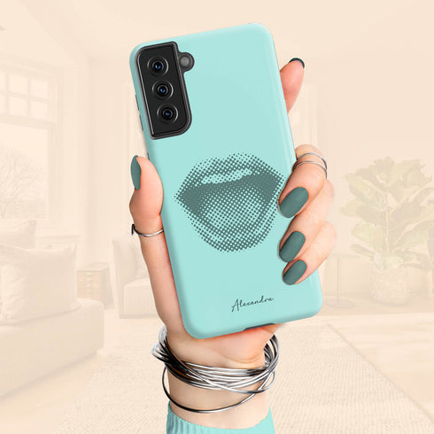 Personalized Pop Art Halftone Lips Galaxy Case