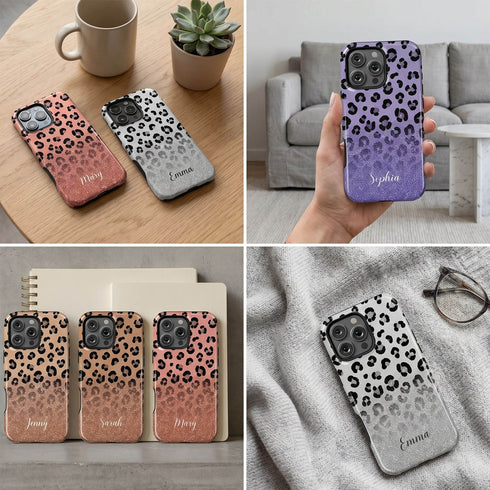 Personalized Leopard Glow iPhone Case