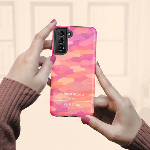 Personalized Gradient Bloom Camo Galaxy Case