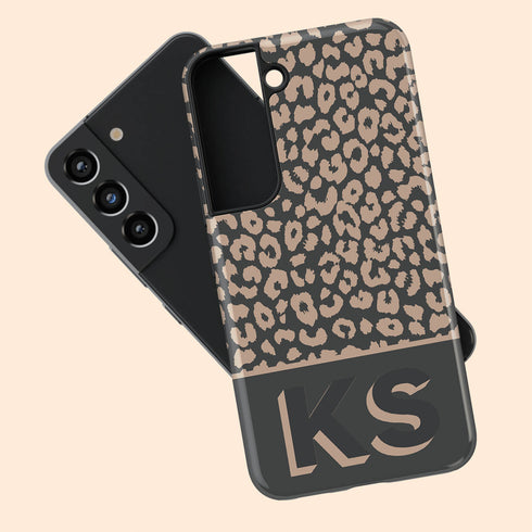 Boho Leopard 3D Initials Galaxy Case