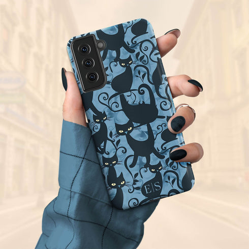 Custom Initials Tabby Cat Lovers Galaxy Case