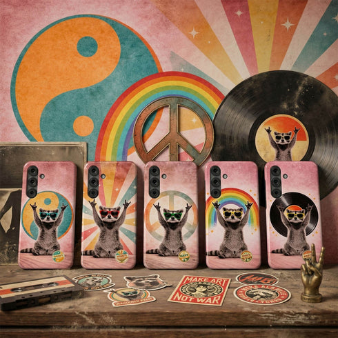 Personalized Groovy Raccoon Galaxy Case