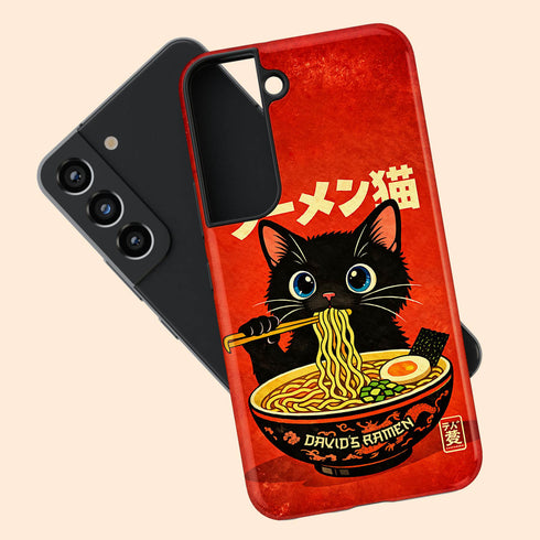 Personalized Kawaii Ramen Cat Galaxy Case