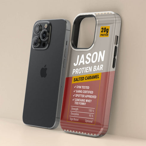 Personalized Gym Rat Protein Power Bar iPhone Case