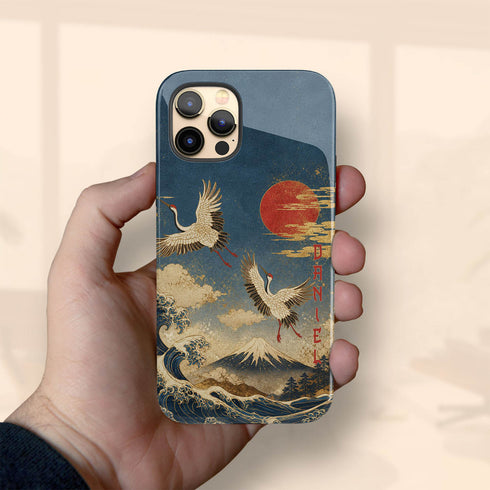Personalized Cranes of Fuji iPhone Case