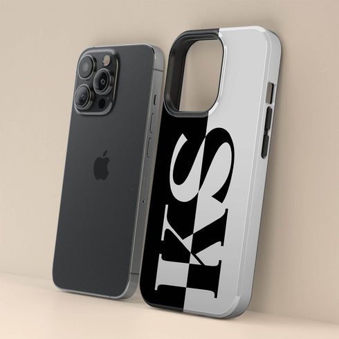 Personalized Minimalist Two-Tone Solid iPhone Case
