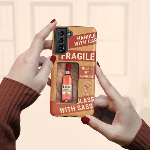 Personalized Fragile Wine Bottle Galaxy Case