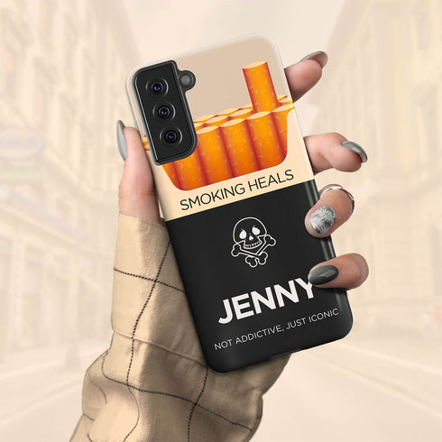 Personalized Funny Cigarette Pack Smoking Heals Galaxy Case