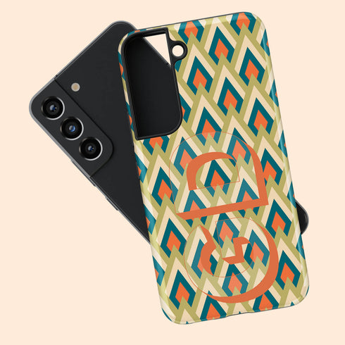 Retro Custom 3D Initials Galaxy Case