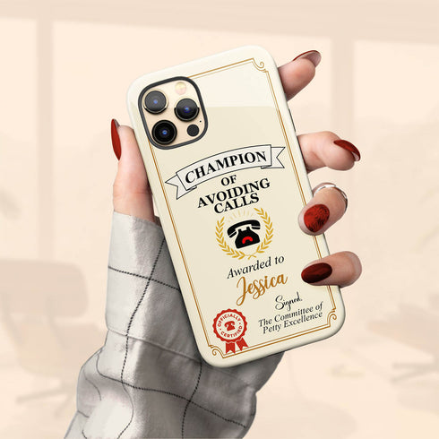 Personalized Introvert Champion of Avoiding Calls iPhone Case