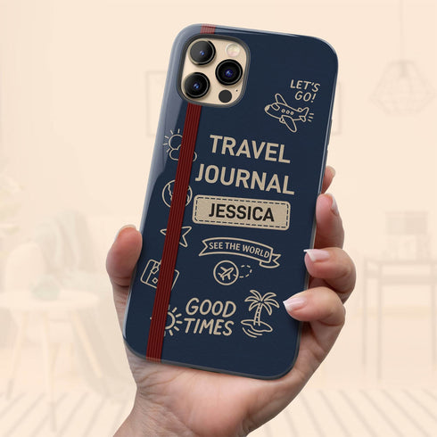 Personalized Classic Travel Journal iPhone Case