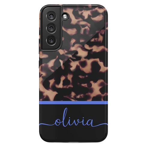 Custom Name Dark Tortoiseshell Galaxy Case