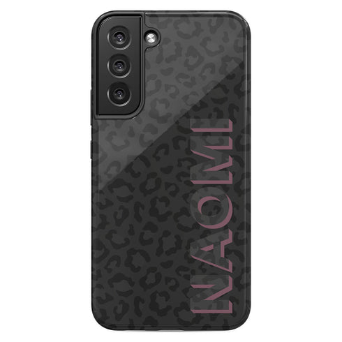 3D Custom Name Dark Leopard Galaxy Case