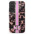 3D Striped Pattern Initials Dark Tort Galaxy Case