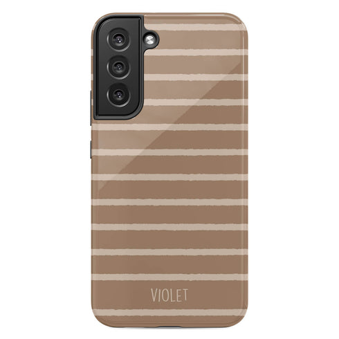 Custom Name Earth Tone Stripes Galaxy Case