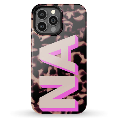 Custom 3D Initials Dark Tort iPhone Case