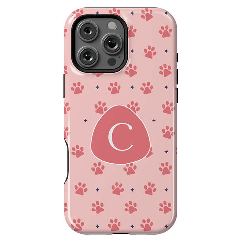 Custom Initials Cat Paws iPhone Case