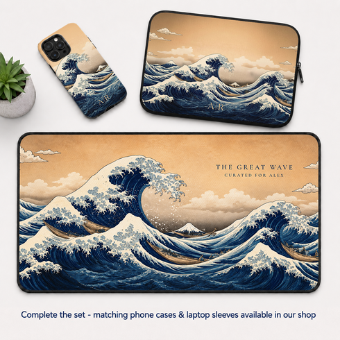 Personalized The Great Wave off Kanagawa Desk Mat