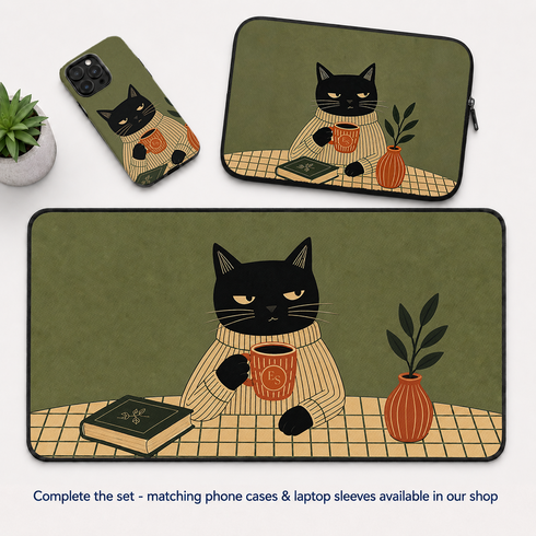 Personalized Judgy Cat Desk Mat