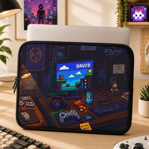 Personalized Retro Gamer Desktop Laptop Sleeve