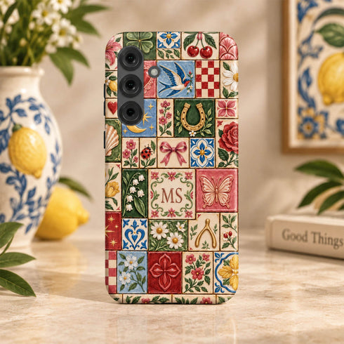 Personalized Lucky Charm Tiles Galaxy Case