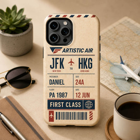 Personalized Artistic Air Boarding Pass iPhone Case