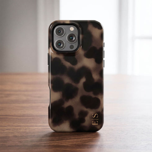 Personalized Smoky Tortoise Vertical Initials iPhone Case