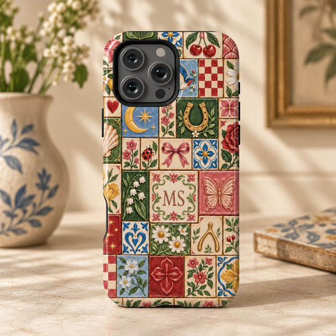 Personalized Lucky Charm Tiles iPhone Case