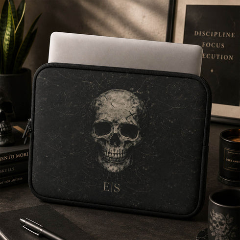 Personalized Obsidian Skull Laptop Sleeve