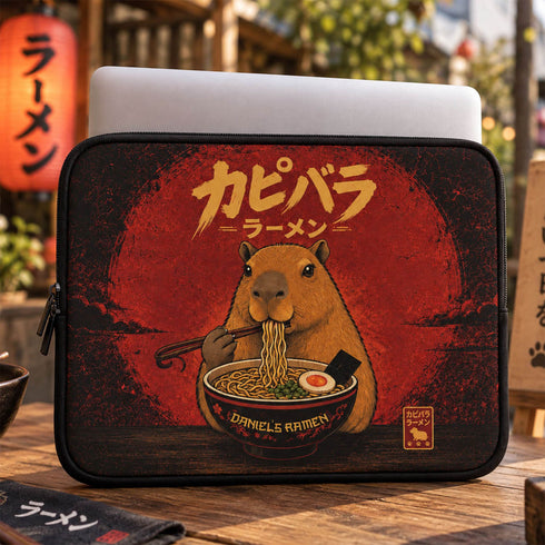 Personalized Capybara Ramen Laptop Sleeve