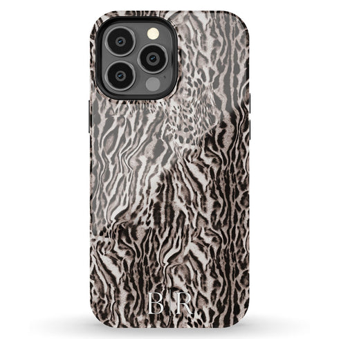 Custom Monogram Initials Fierce Leopard iPhone Case
