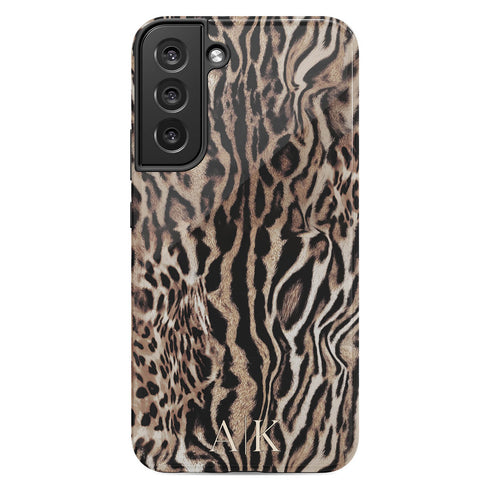 Custom Monogram Initials Chic Tiger Galaxy Case