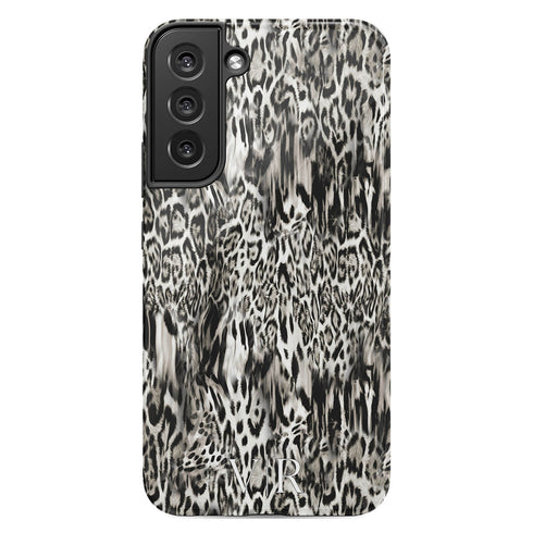 Custom Monogram Initials Fierce Leopard Galaxy Case