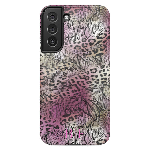 Custom Monogram Initials Snakeskin Galaxy Case