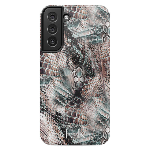 Custom Monogram Initials Snakeskin Galaxy Case