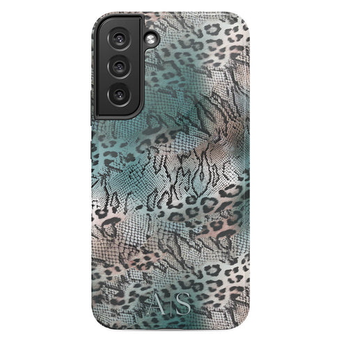 Custom Monogram Initials Snakeskin Galaxy Case