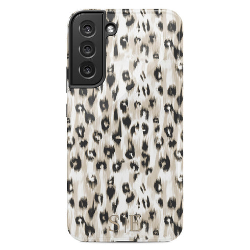 Custom Monogram Initials Fierce Leopard Galaxy Case