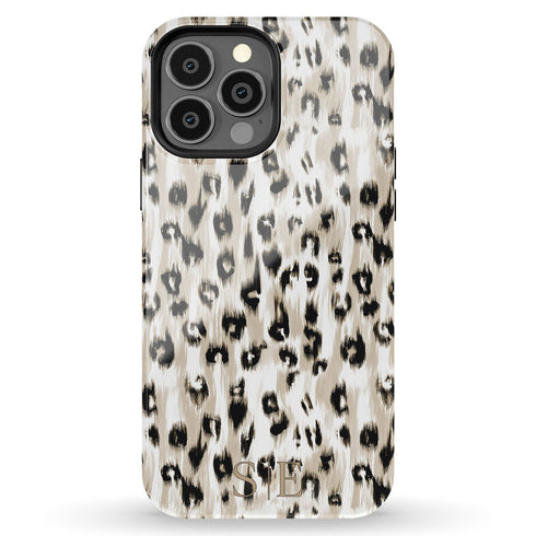 Custom Monogram Initials Fierce Leopard iPhone Case