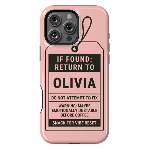 Personalized Lost & Found Tag iPhone Case